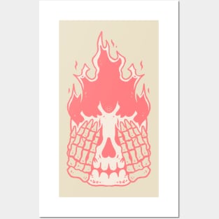 skull flame Posters and Art